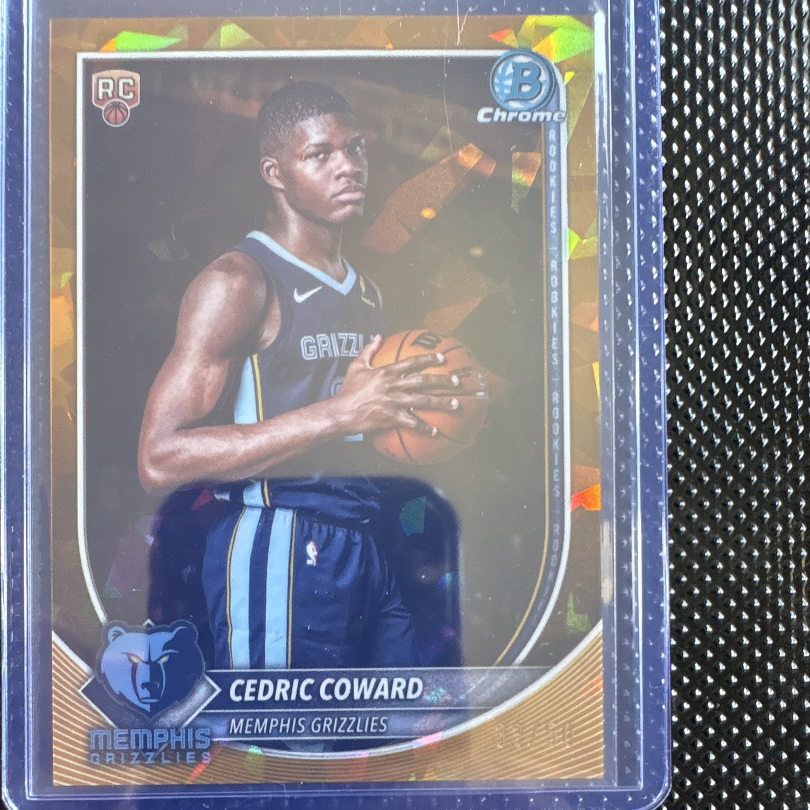 Topps 2025-26 Bowman Sapphire Cedric Coward Memphis Grizzlies RC Gold /50 #11