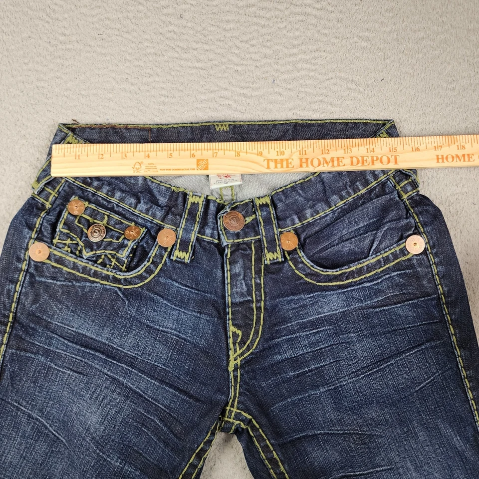 Pantalones de mezclilla True Religion para hombre 30 azules Joey Super T puntada gruesa corte boot occidental Foto 3 de 4