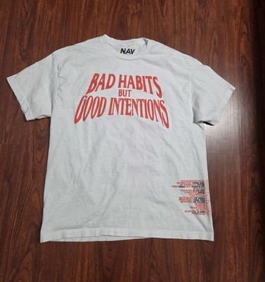 Vlone x Nav Bad Habits Good Intentions graphic t-shirt Men's Size XL