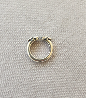 Chrome Hearts vintage sterling silver double dragon head ring