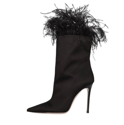 KORLAN SATIN ankle boots and fringes GEDEBE women black Amv04_gede