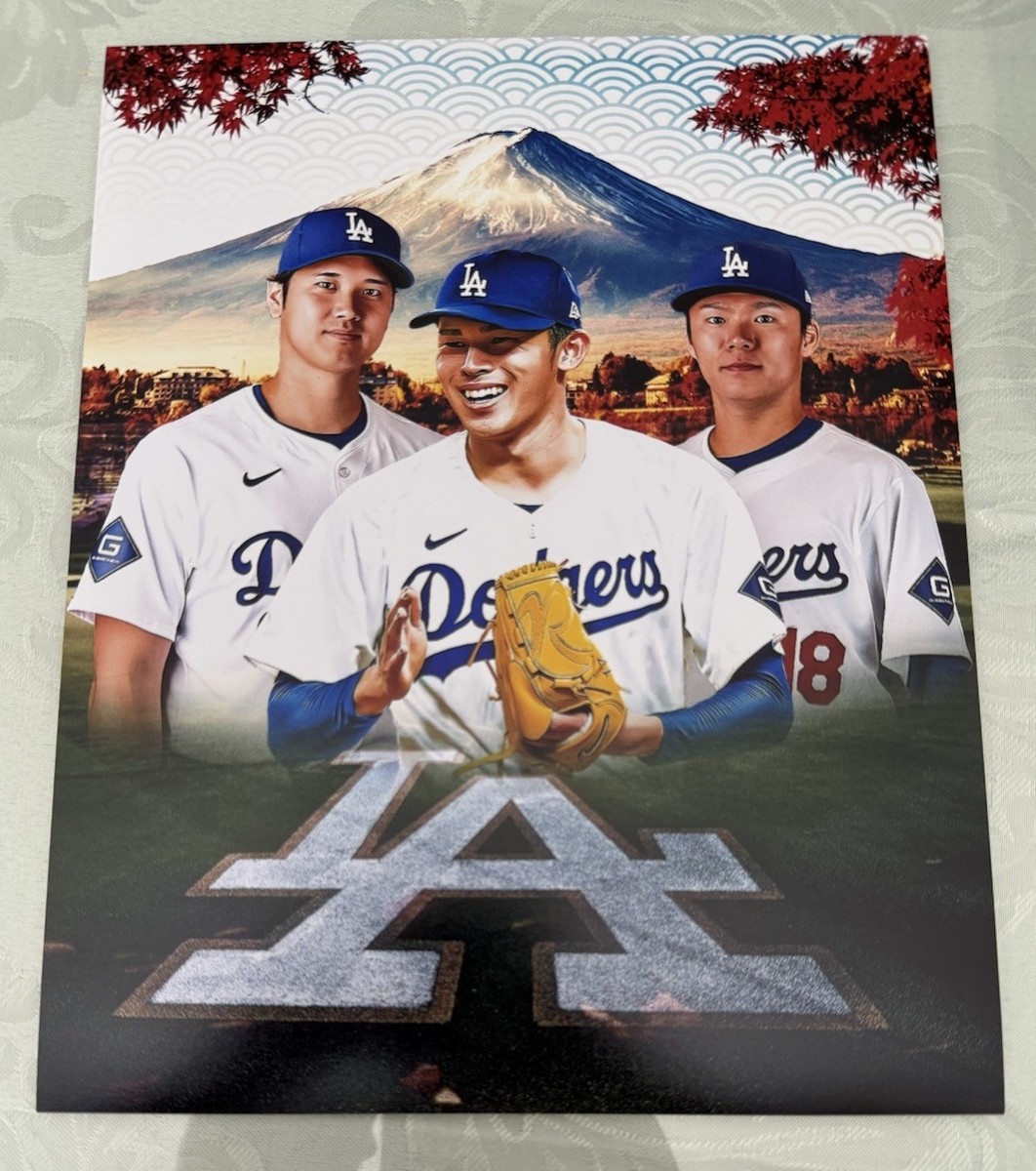 SHOHEI OHTANI YOSHINOBU YAMAMOTO ROKI SASAKI DODGERS 11x14 JAPAN