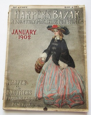 Harper's Bazaar Magazine 1902 January Fashion Good Condition 1900s Vintage Women