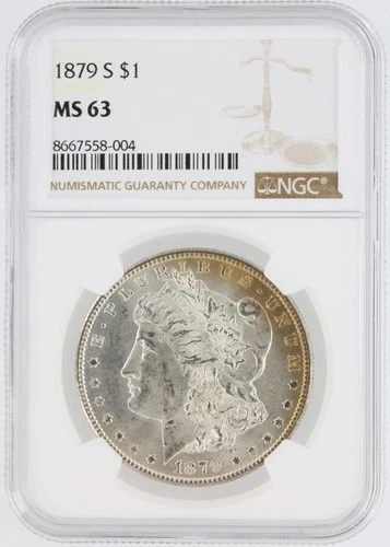 1879-S Morgan Silver Dollar NGC MS63 S$1 San Francisco Minted No Reserve