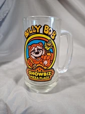 Vintage Billy Bob Show Biz Pizza Place Glass Cup Stein Mug W/ Handle 1980s **