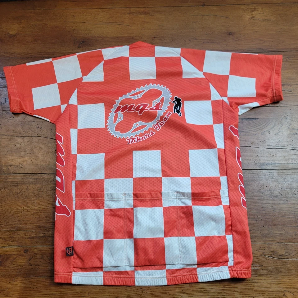Camiseta deportiva de ciclismo vintage Bergamo XXL para hombre 21" P2P (8/10) 2XL naranja a cuadros Foto 2 de 4
