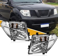 For 2005-2008 Nissan Frontier Pair Chrome Headlights 05-07 Pathfinder Headlamps