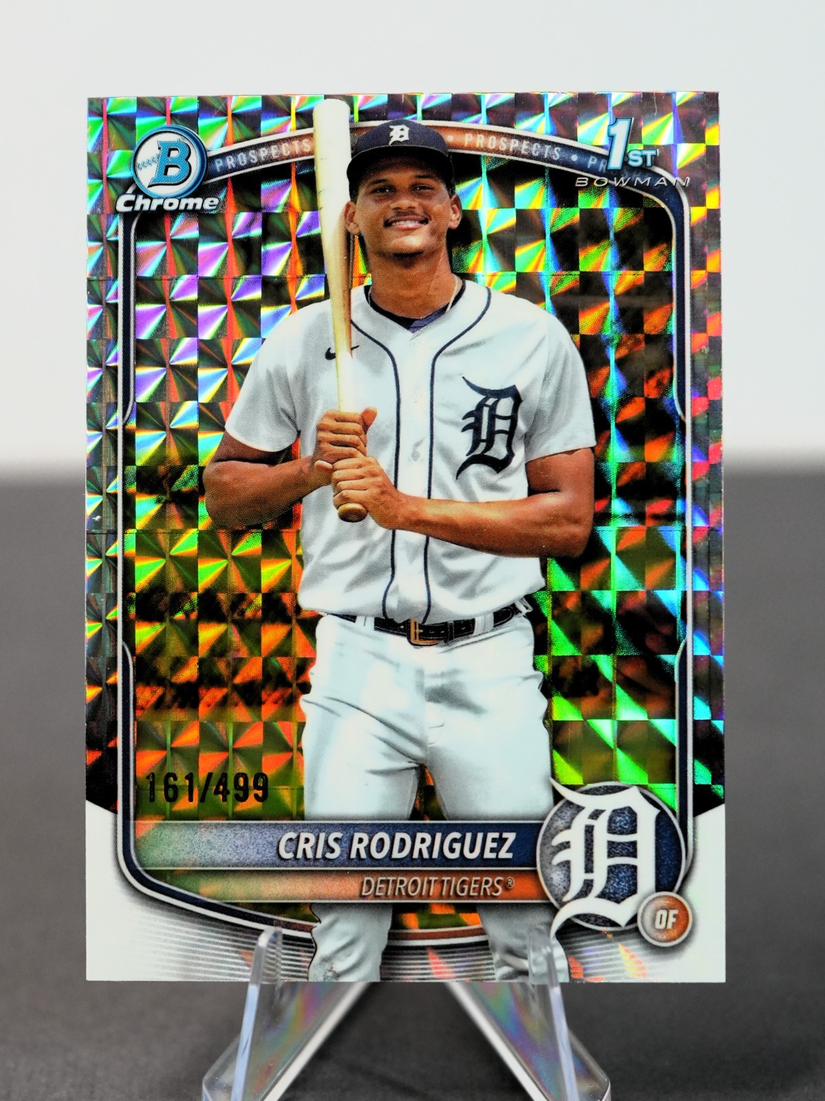 2025 Bowman Chrome CRIS RODRIGUEZ 1st Bowman REFRACTOR Geometric /499 #BCP-250