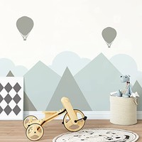 Wandsticker Kinder Deko Babyzimmer Skandinavische Berge H120Xl160Cm