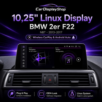 10,25'' Linux Display BMW 1er Limousine F20/F21/F52 NBT 2013 2017 CarPlay & Andro