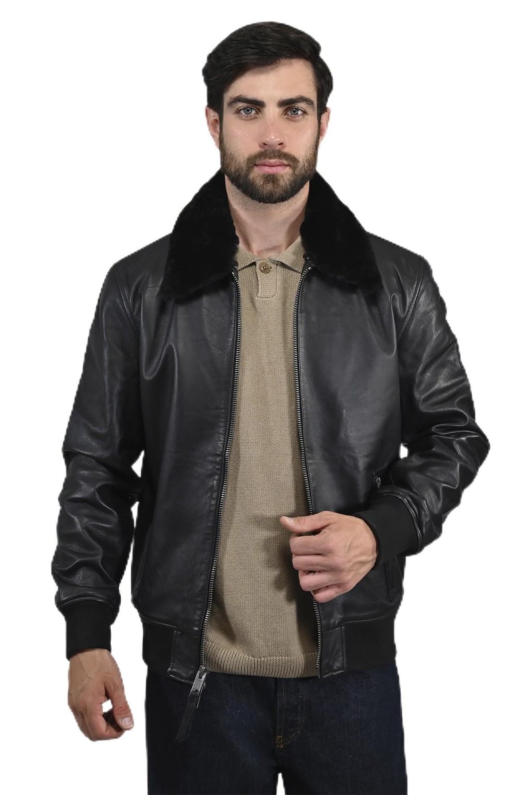 Frye Leather Trucker Jacket with Shearling Collar X-Large 58490₽
