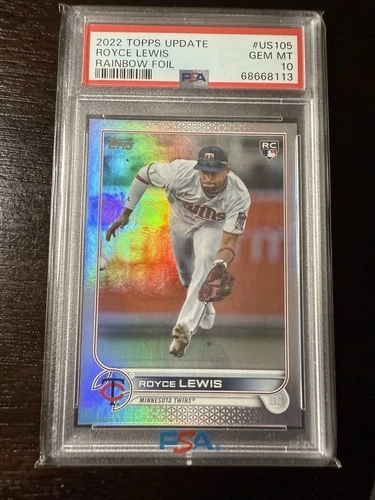 2022 Topps Update #US105 Royce Lewis Rainbow Foil PSA 10 RC Minnesota Twins 