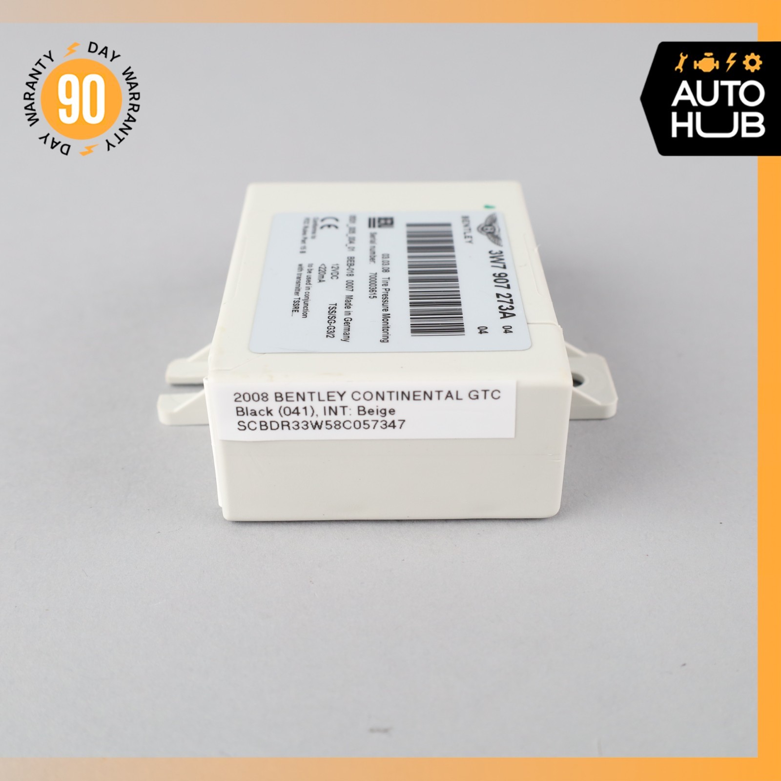 Bentley Continental GTC Tire Pressure Monitoring System TPMS Module OEM 19k