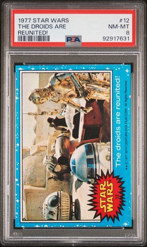 1977 Star Wars #12 PSA 8 The Droids Are Reunited R2-D2 C3-PO X