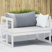 Gartensofa Gartenbank Sofa GartenmöBel VerläNgerbar Weiß Massivholz vidaXL