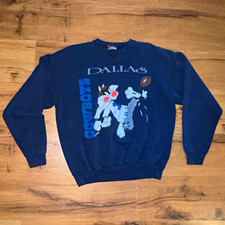 Vintage Dallas Cowboys Looney Tunes Blue Crewneck Sweatshirt Size L NFL