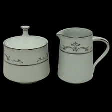 Vintage Noritake Caroline 6671 Creamer And Sugar Bowl With Lid Japan