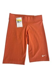 Nike Women’s Tight Fit Mid Rise Bike Shorts Burnt Sunrise Orange Size S NWT