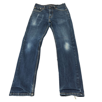 Levi's 505 Herren Jeans Regular Tapered Fit 32 32 Dark Wash Blau Schnurrhaare Faded