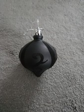 Black Matte Onion Shaped Bauble With Velvet Feel Design For Christmas Tree