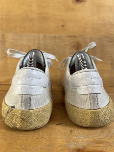 Saint Laurent White Canvas Yeah Baby Embroidered Low Top Sneakers Size EU 39,5 - Bild 10 von 22