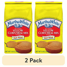 2 pack Martha White Self Rising Yellow Corn Meal Mix with Hot Rize, 5 Lb Bag