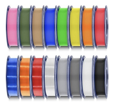 PETG 1.75mm 3D Printer Filament Set,16 Colors, FDM Printers, 70m Each, Sealed