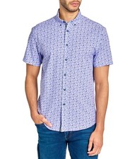Society of Threads Men's Regular Fit Non-Iron Micro-Floral Shirt Lilac XXL