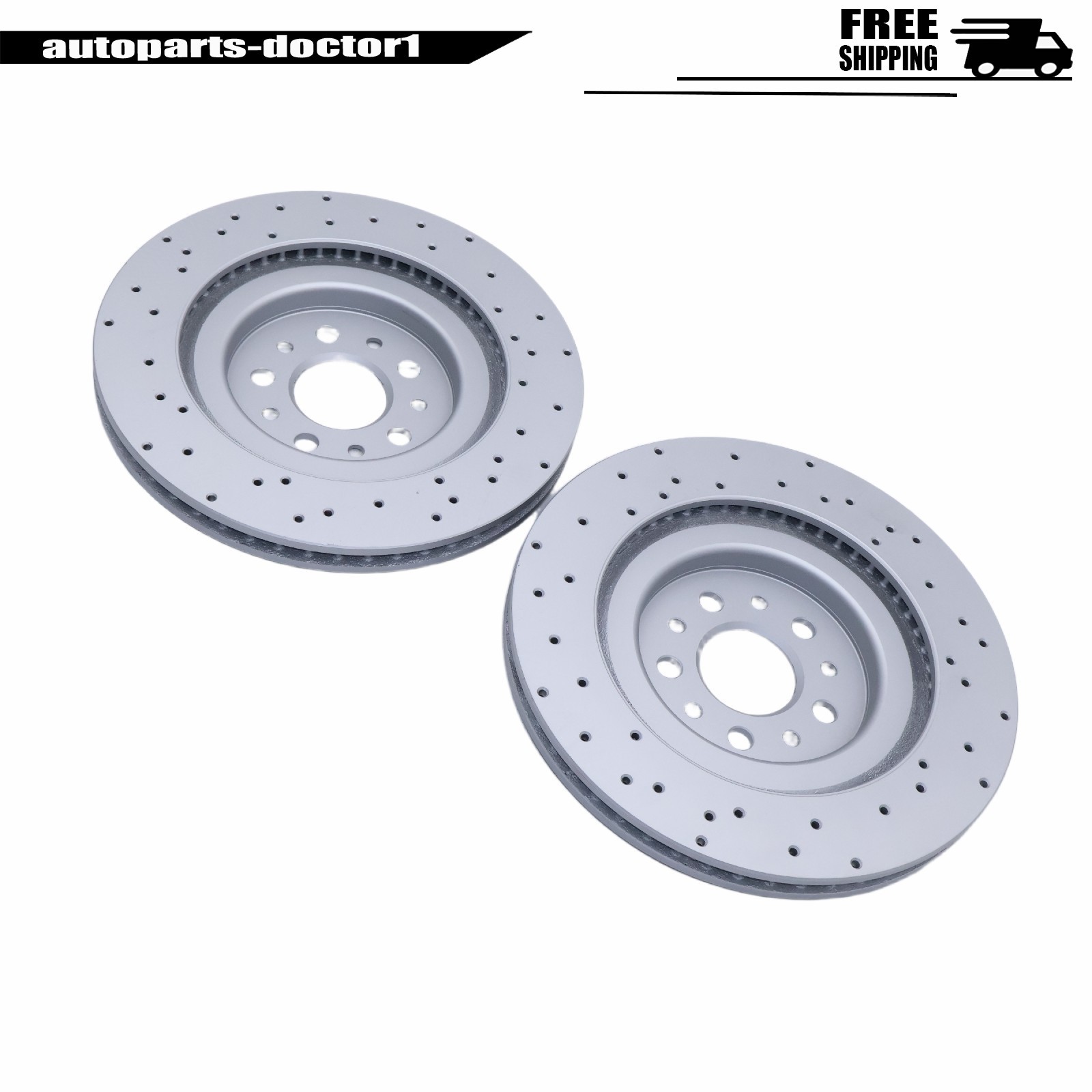 2PCS Rear Drilled Vented Rotors 670035019 For Maserati Ghibli Quattroporte 17-21
