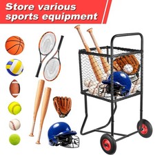 Heavy Duty Carbon Steel Baseball Cart Rolling...