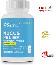 Safrel Pharma Mucus Relief Guaifenesin 400 Mg - Fast Acting Expectorant, Thins.