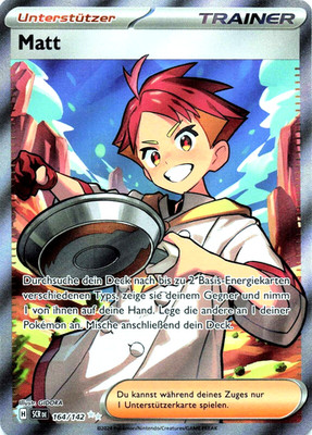Pokémon Karte Matt SCR 164/142 Stellarkrone Full Art Deutsch NM Rare Trainer