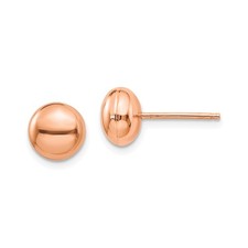 14k Rose Gold Ball Stud Earrings Women Minimalist Polished Round Everyday Jewelr