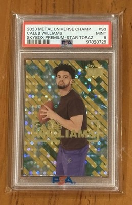 Upper Deck 2023 Caleb Williams Skybox Premium Star Topaz /150 S-3 PSA 9