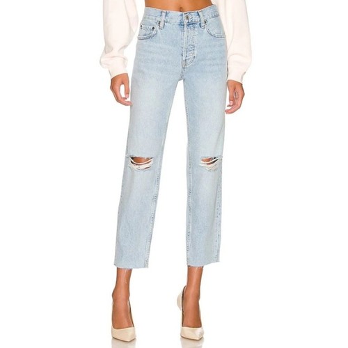 RAILS The Atwater Slouchy Straight Jeans Faded Blue Distressed NWT Women's 31