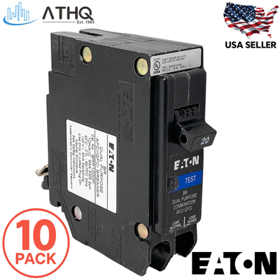 #ad PACK OF 10 Eaton BRP120DF Dual Function AFCI GFCI Plug On Neutral Breaker 20A $424.99