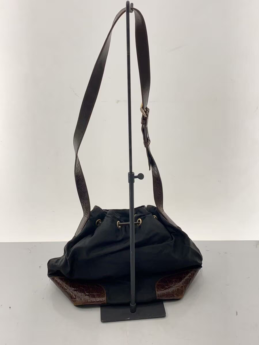 PRADA Drawstring Crocodile Embossed Shoulder Bag … - image 3