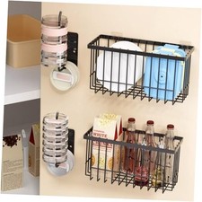 4 Pack Adhesive Cabinet Door Organizer - Tumbler Lid Organizer Kitchen Black