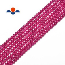 Natural Ruby Faceted Round Beads 2mm 3mm 4mm 15.5" Strand