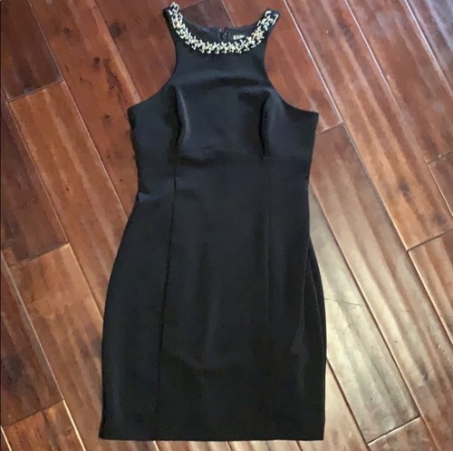 Express Black Sparkle Halter Cocktail Dress Size 4 NWOT