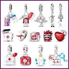 Medical Series 925 Sterling Silver Love Medical Box Doctor Nurse Dentist