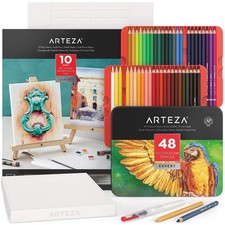 Watercolor Drawing Art Set, Watercolor Pencils and Foldable Canvas Paper Bund...