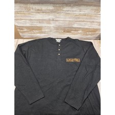 Vintage Panta Wear Cinesite Hollywood London Henley Shirt Black XL Made in USA