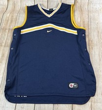 Mens Vintage Nike Basketball Jersey Navy Blue Yellow Size Medium