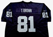NEW VINTAGE 00's TIM BROWN OAKLAND RAIDERS 2001-03 NFL REEBOK FOOTBALL JERSEY 2X