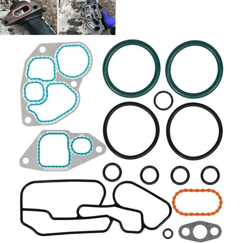 Kit de juntas de enfriador de aceite de motor para Navistar International DT466E 431270 1823182C95 - Imagen 1 de 16