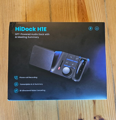 HiDock H1E GPT - Powered Audio Dock Ai Meeting Summary call record bluetooth