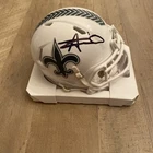 Alvin Kamara Signed Salute To Service Saints Mini Helmet. Rare White. Beckett