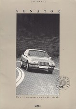 Vauxhall Senator Competitor Comparisons 1987-1988 UK Fleet & Salesmans Brochure