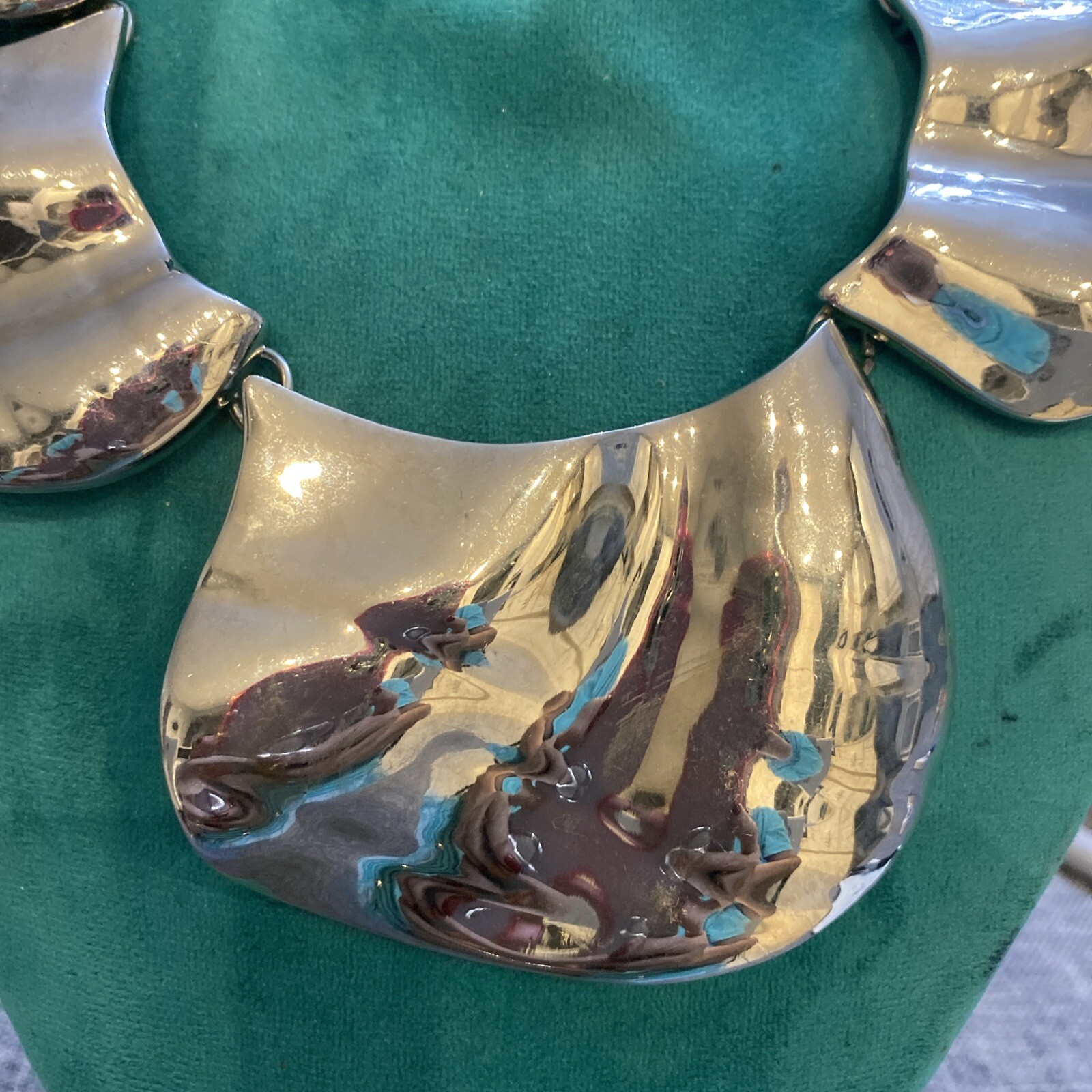 CHICO’S Shiny Silvertone Statement Adjustable Nec… - image 3